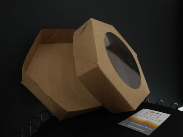CAIXA KRAFT HEXAGONAL COM VISOR - Image 2